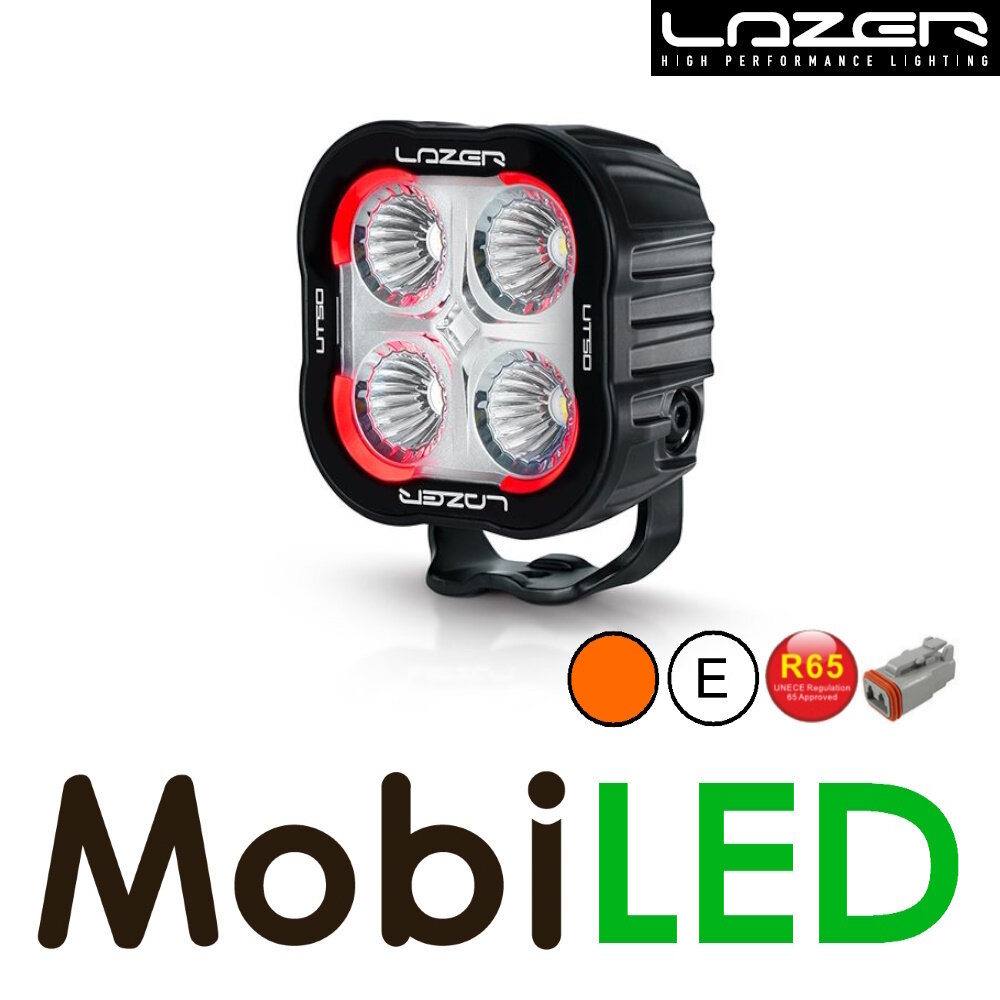 LAZER Utility lampe de travail 10 cm 50W avec feu arrière rouge et flash E-marque