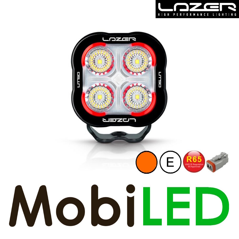 LAZER Utility work lamp 10 cm 50W with red taillight and flash E-mark