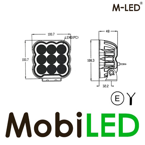 M-LED M-LED  work lamp 9 LEDs 45W E-mark