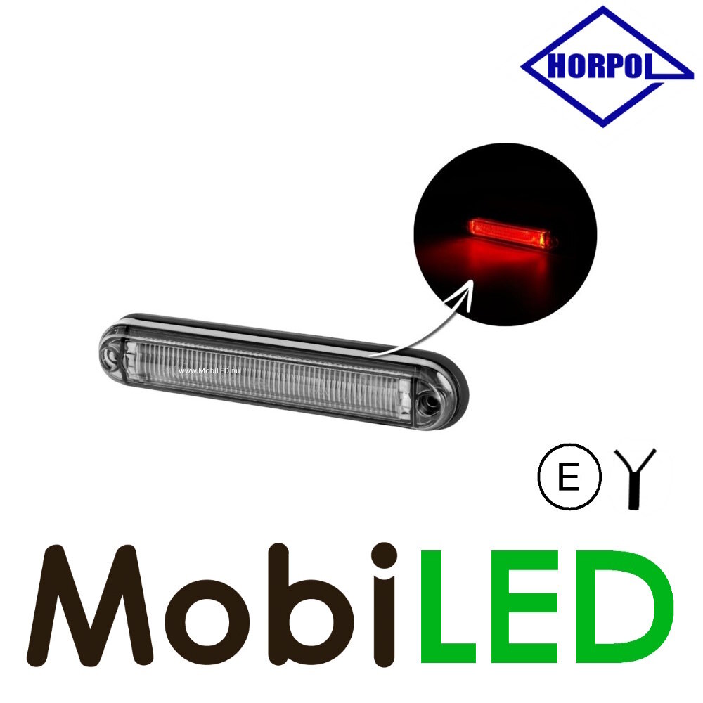 HORPOL Marker lighting Tube line Graphite red E-mark 12-24 volts