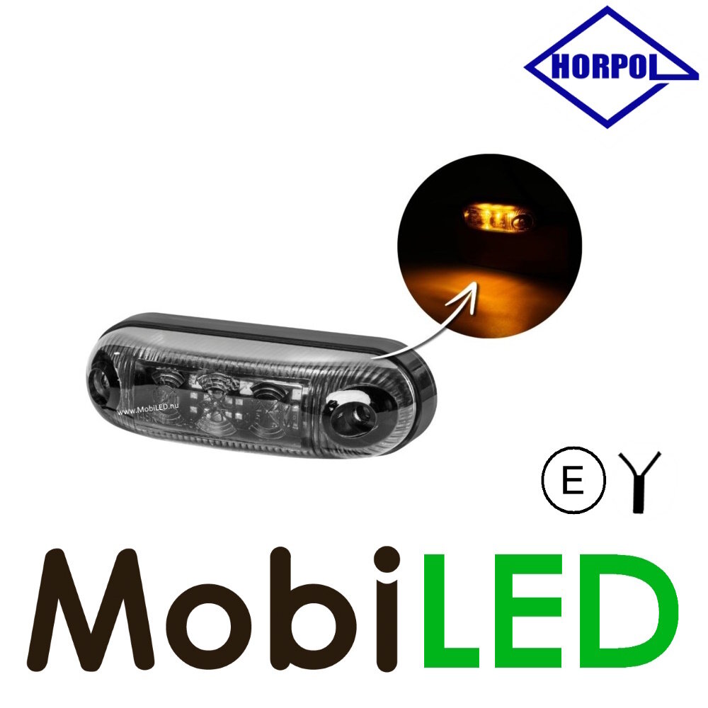 HORPOL Contour lighting Graphite amber surface mounting 12-24 volt E-mark