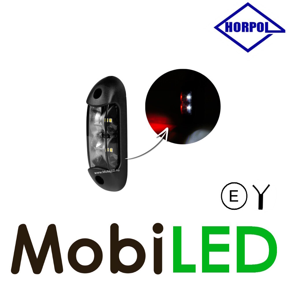 HORPOL Zijmarkering / contourverlichting rood+wit opbouw 12-24 volt HORPOL Zijmarkering / contourverlichting rood+wit opbouw 12-24 volt