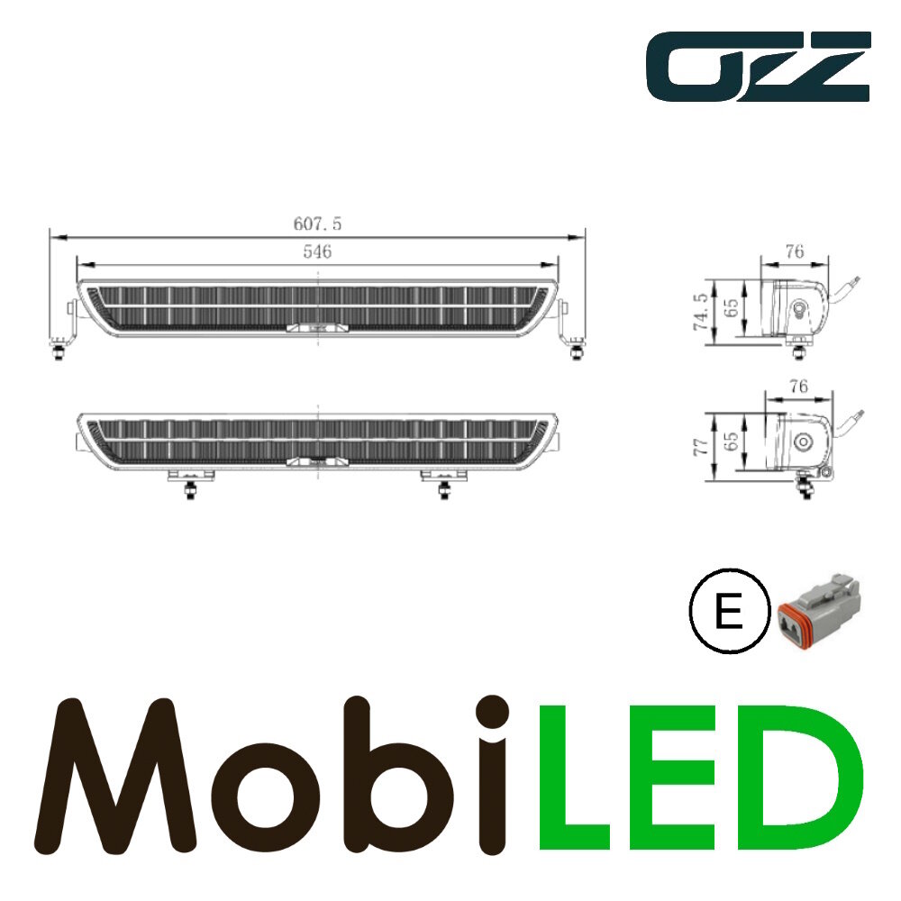 OZZ OZZ DRB1 54,6 cm Double Rangée démarrage dynamique, bicolore, fonction boost Noir