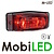 M-LED Double Burner red/white classic style transparant lens
