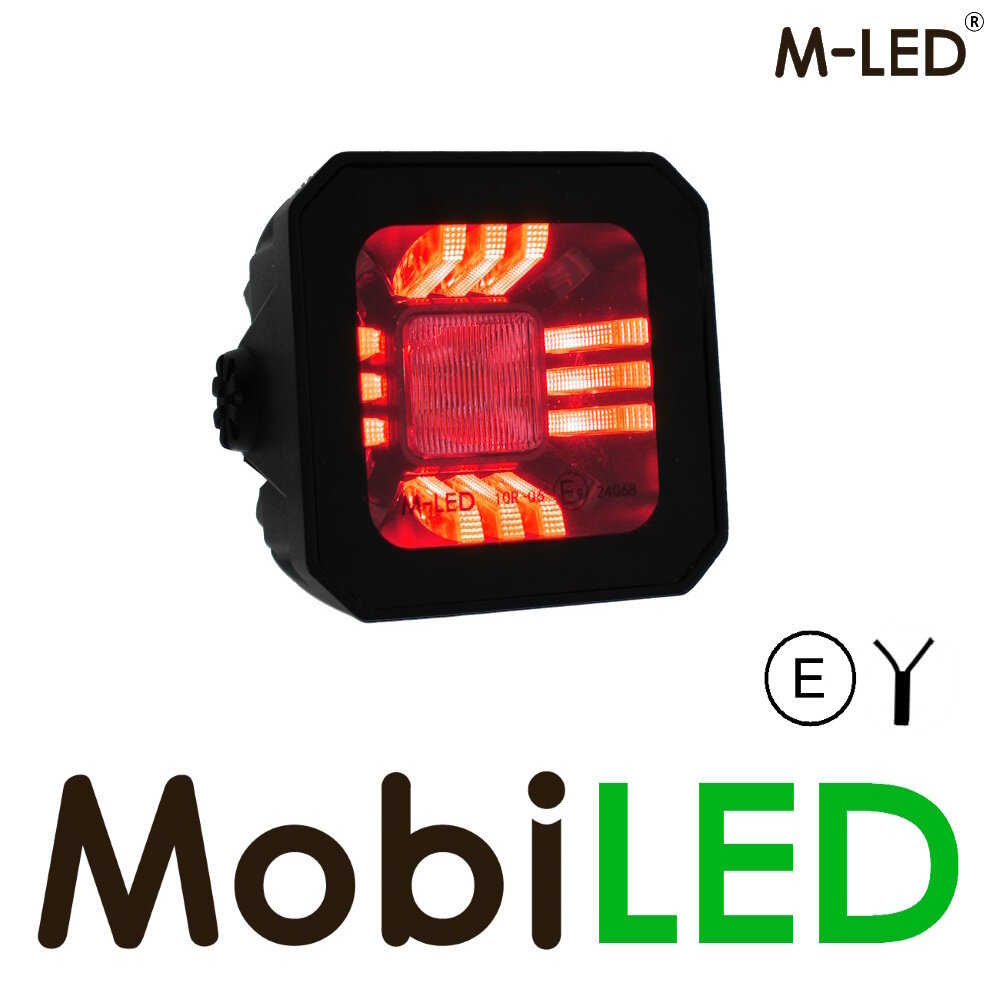 M-LED M-LED flood light with amber/red position light E-mark M-LED M-LED flood light with amber/red position light E-mark