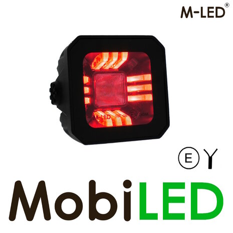 M-LED M-LED flood light with red/amber position light E-mark M-LED M-LED flood light with red/amber position light E-mark