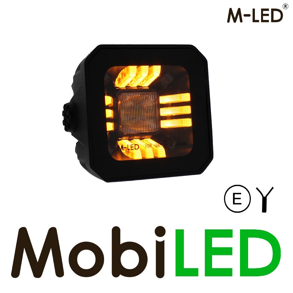 M-LED M-LED projecteur à faisceau large avec feu de position rouge/ambre E-mark