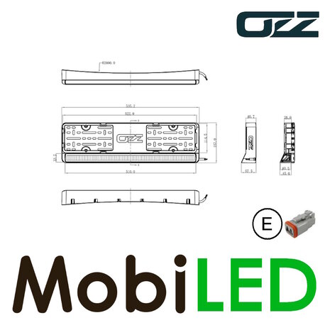 OZZ Ozz LP1 Geïntegreerde nummerplaat ledbar Zwart E-keur OZZ Ozz LP1 Geïntegreerde nummerplaat ledbar Zwart E-keur