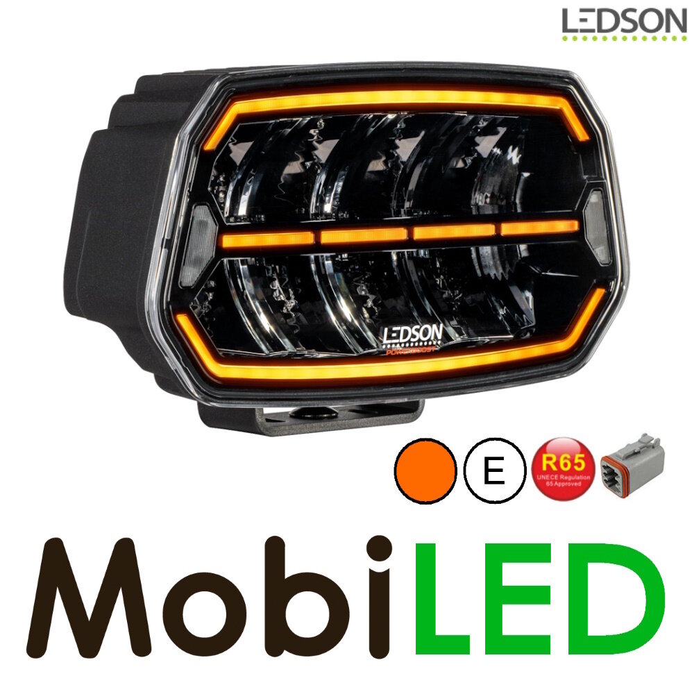 LEDSON Ledson Epix10+ 150W spotlight with amber/white position light and flash Black E-mark LEDSON Ledson Epix10+ 150W spotlight with amber/white position light and flash Black E-mark