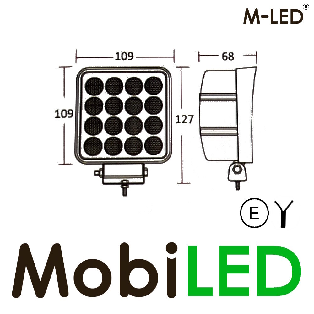 M-LED M-LED Lampe de travail 64 LED aspect foncé E-marque M-LED M-LED Lampe de travail 64 LED aspect foncé E-marque