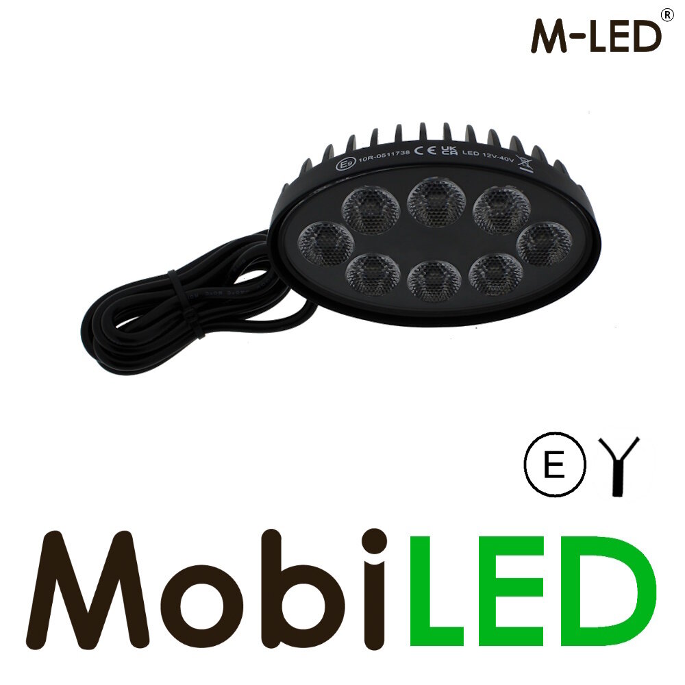 M-LED M-LED 32 leds werklamp ovaal dark look E-keur M-LED M-LED 32 leds werklamp ovaal dark look E-keur
