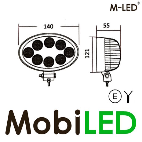 M-LED M-LED 32 LED work lamp oval dark look E=rmark