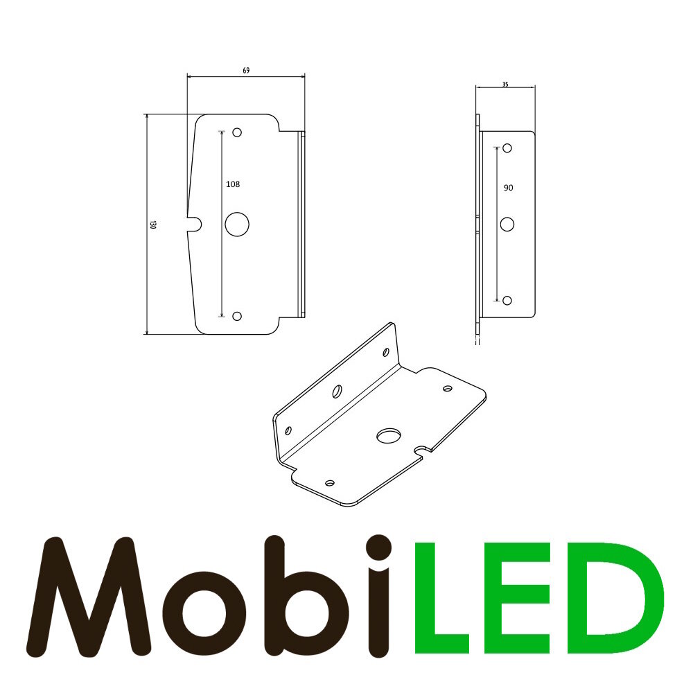 M-LED Brûleur double en acier inoxydable avec support en L M-LED Brûleur double en acier inoxydable avec support en L