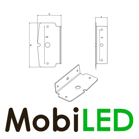 M-LED Brûleur double en acier inoxydable avec support en L M-LED Brûleur double en acier inoxydable avec support en L