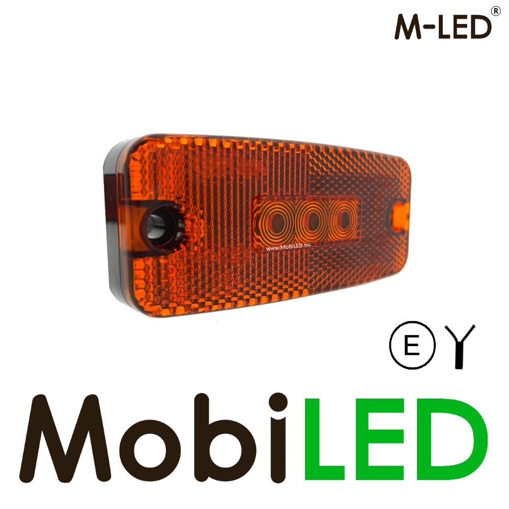 M-LED M-LED Feu de marquage avec réflecteur Ambre 12-24 volts E-mark M-LED M-LED Feu de marquage avec réflecteur Ambre 12-24 volts E-mark