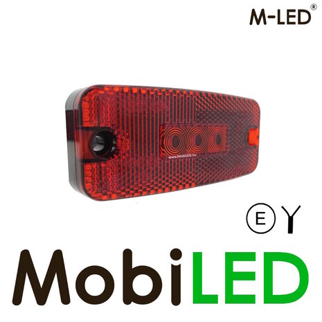 M-LED M-LED Feu de marquage avec réflecteur Rouge 12-24 volts E-mark M-LED M-LED Feu de marquage avec réflecteur Rouge 12-24 volts E-mark