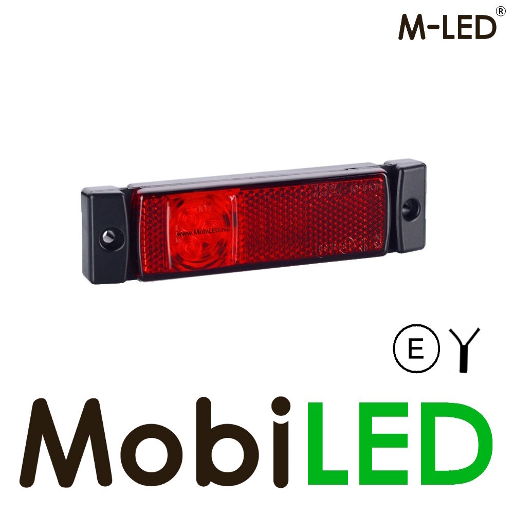 M-LED M-LED Feu de marquage rouge rectangle avec réflecteur 12-24 volts E-marque