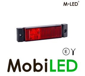 M-LED Markeringslicht rood rechthoek met reflector