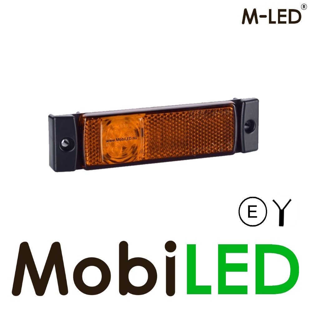 M-LED M-LED Marker Light Rectangle with Reflector Amber  12-24 volt E-mark