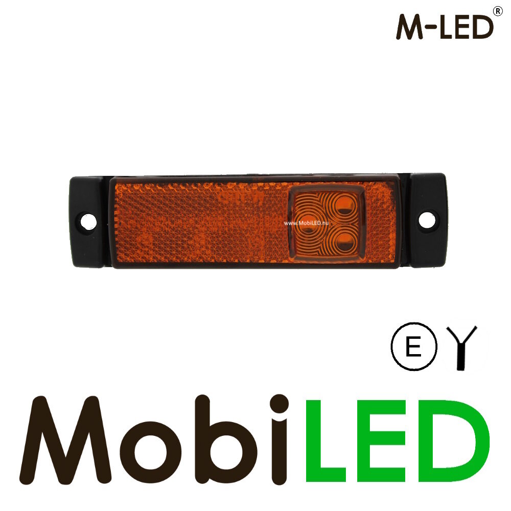 M-LED M-LED Marker Light Rectangle with Reflector Amber  12-24 volt E-mark
