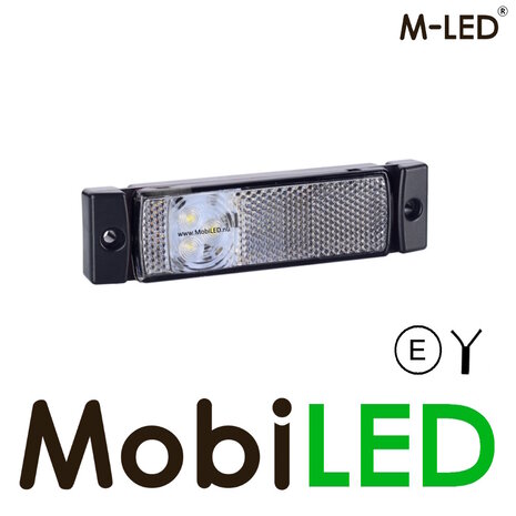 M-LED M-LED Feu de marquage blanc rectangle avec réflecteur 12-24 volts E-marque