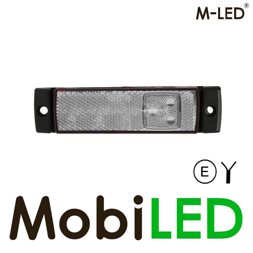 M-LED M-LED Marker Light white rectangle with reflector 12-24 volts E-mark
