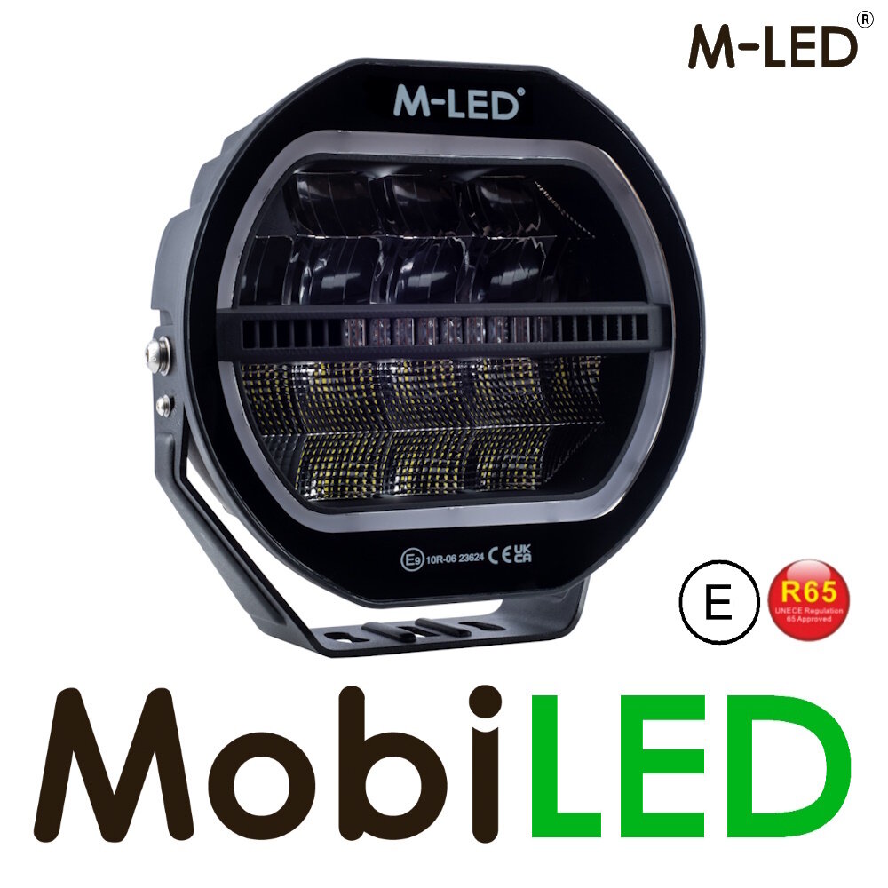 M-LED M-LED Verstraler 120 watt 9" Zwart met DRL en flitser E-keur M-LED M-LED Verstraler 120 watt 9" Zwart met DRL en flitser E-keur