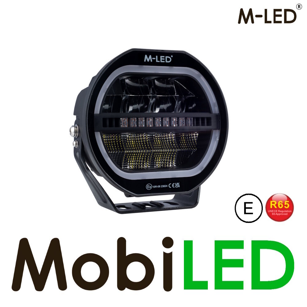 M-LED M-LED Projecteur 66W 7" Noir avec DRL et Flasheur E-marque M-LED M-LED Projecteur 66W 7" Noir avec DRL et Flasheur E-marque
