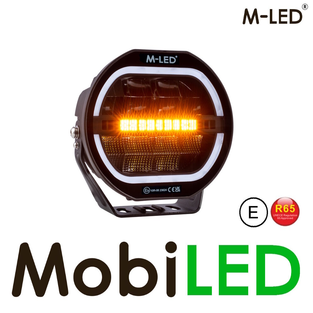 M-LED M-LED Verstraler 66W 7" Zwart met DRL en Flitser E-Keur M-LED M-LED Verstraler 66W 7" Zwart met DRL en Flitser E-Keur