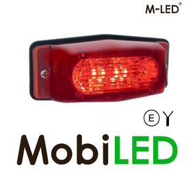 M-LED Dubbelbrander met remlicht rode lens