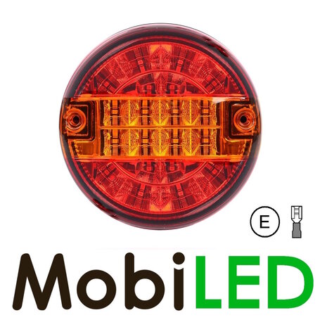 Hamburger round rear light E-mark 9-33 volts 3 functions