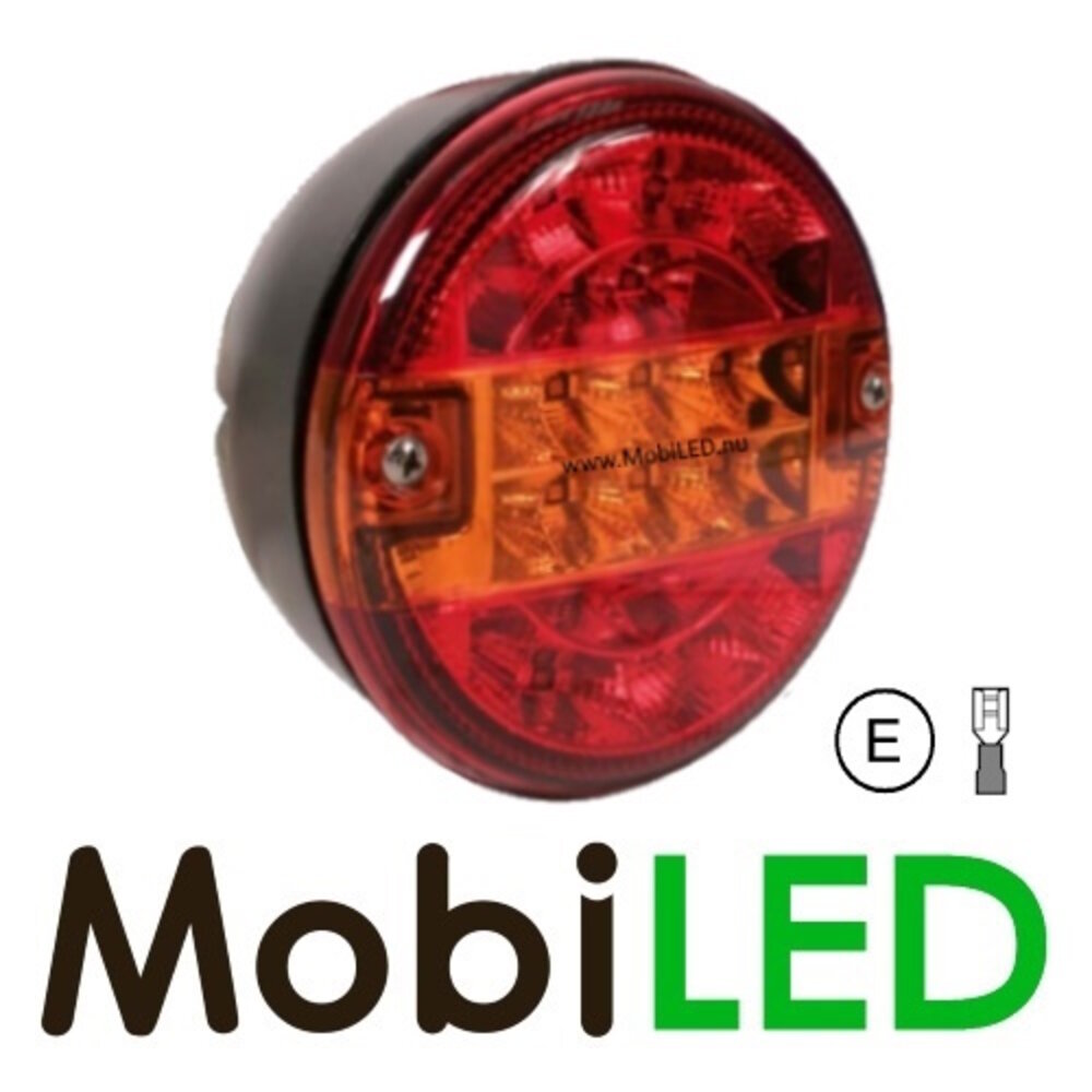 Hamburger round rear light E-mark 9-33 volts 3 functions