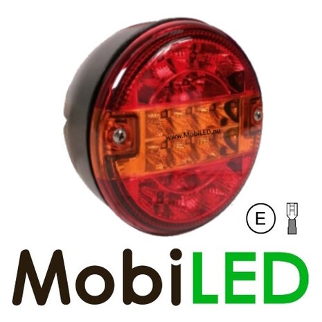 Hamburger round rear light E-mark 9-33 volts 3 functions