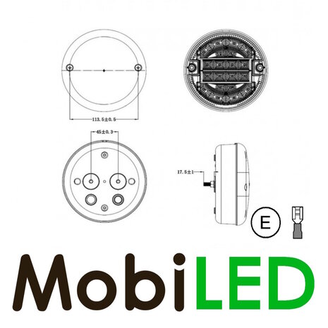 Fog lamp rear light Hamburger E-mark 9-33 volts Fog lamp rear light Hamburger E-mark 9-33 volts