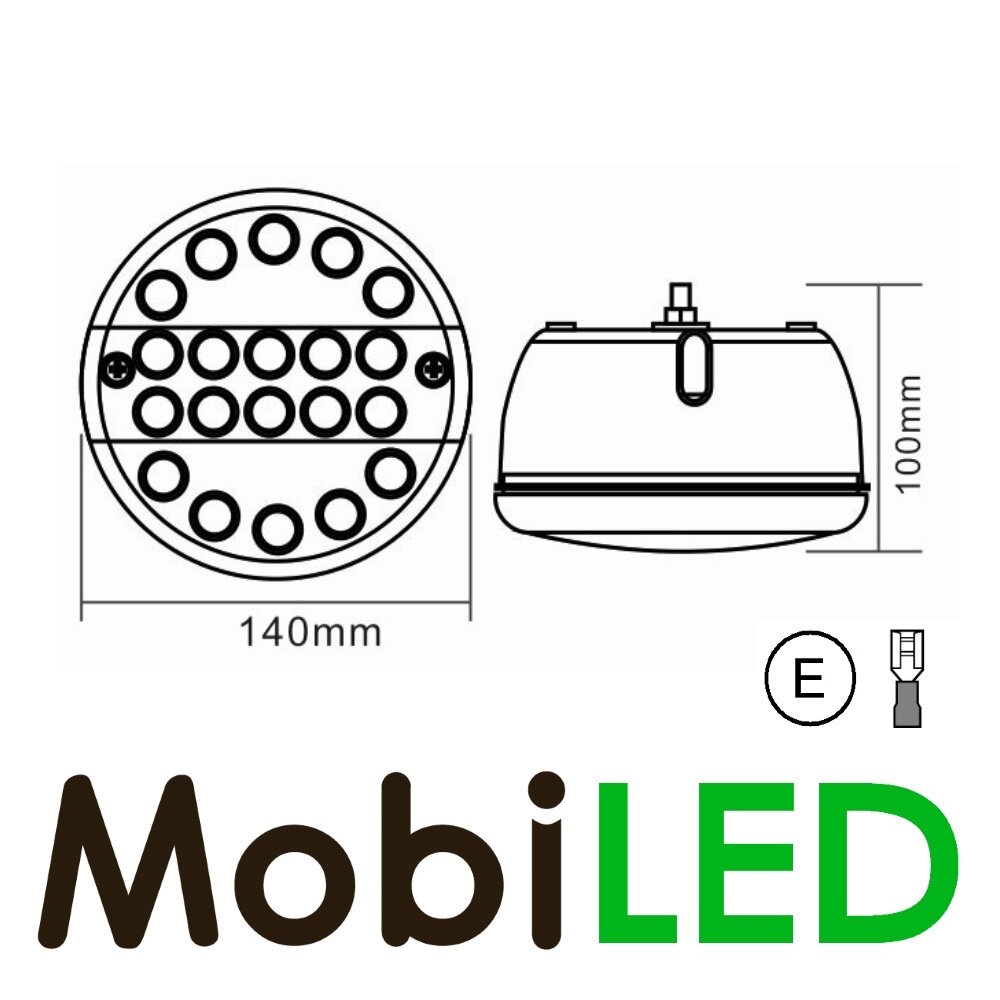 Hamburger achteruitrijlamp dik E-keur 10-30 volt Hamburger achteruitrijlamp dik E-keur 10-30 volt