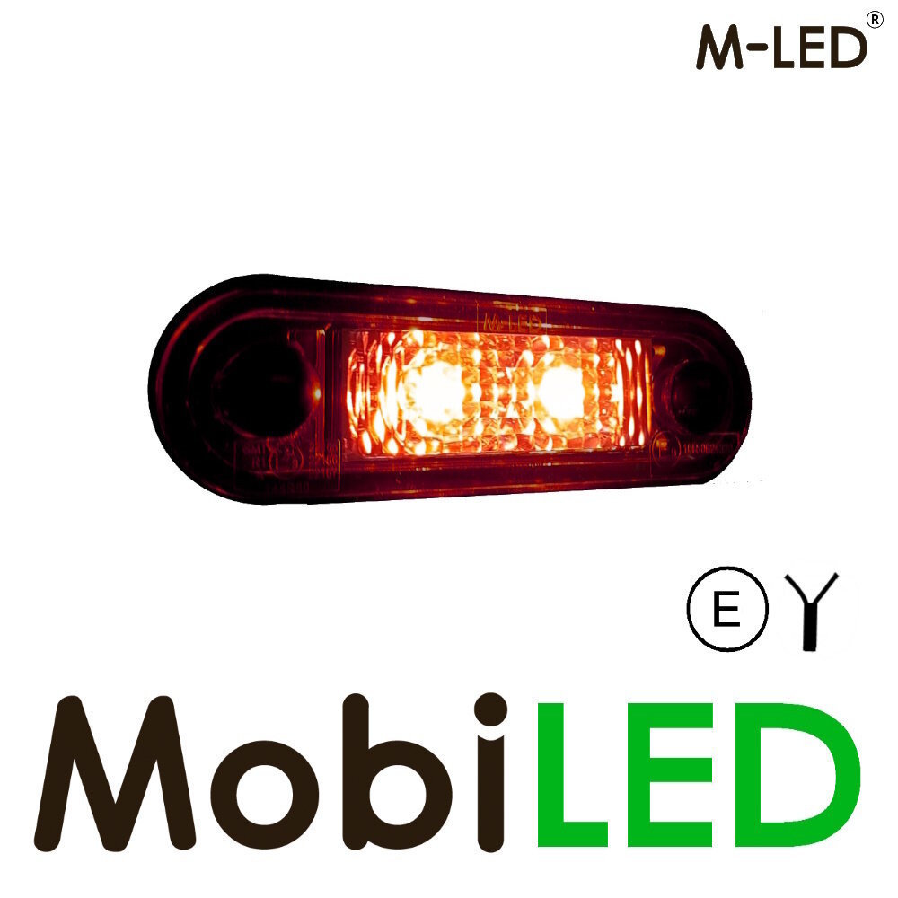 M-LED M-LED Classic 2 LEDs sidemarker Dark look Red E-mark