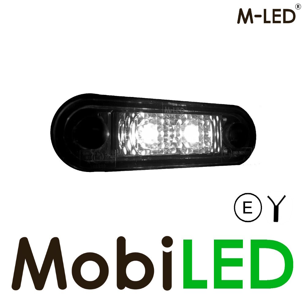 M-LED M-LED Feu de marquage Classic 2 LED blanc lentille dark E-marque M-LED M-LED Feu de marquage Classic 2 LED blanc lentille dark E-marque