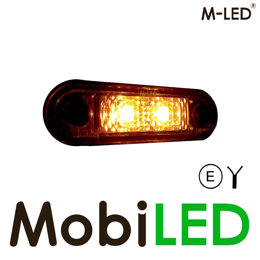 M-LED M-LED Classic 2 LEDs sidemarker Dark look Amber E-mark