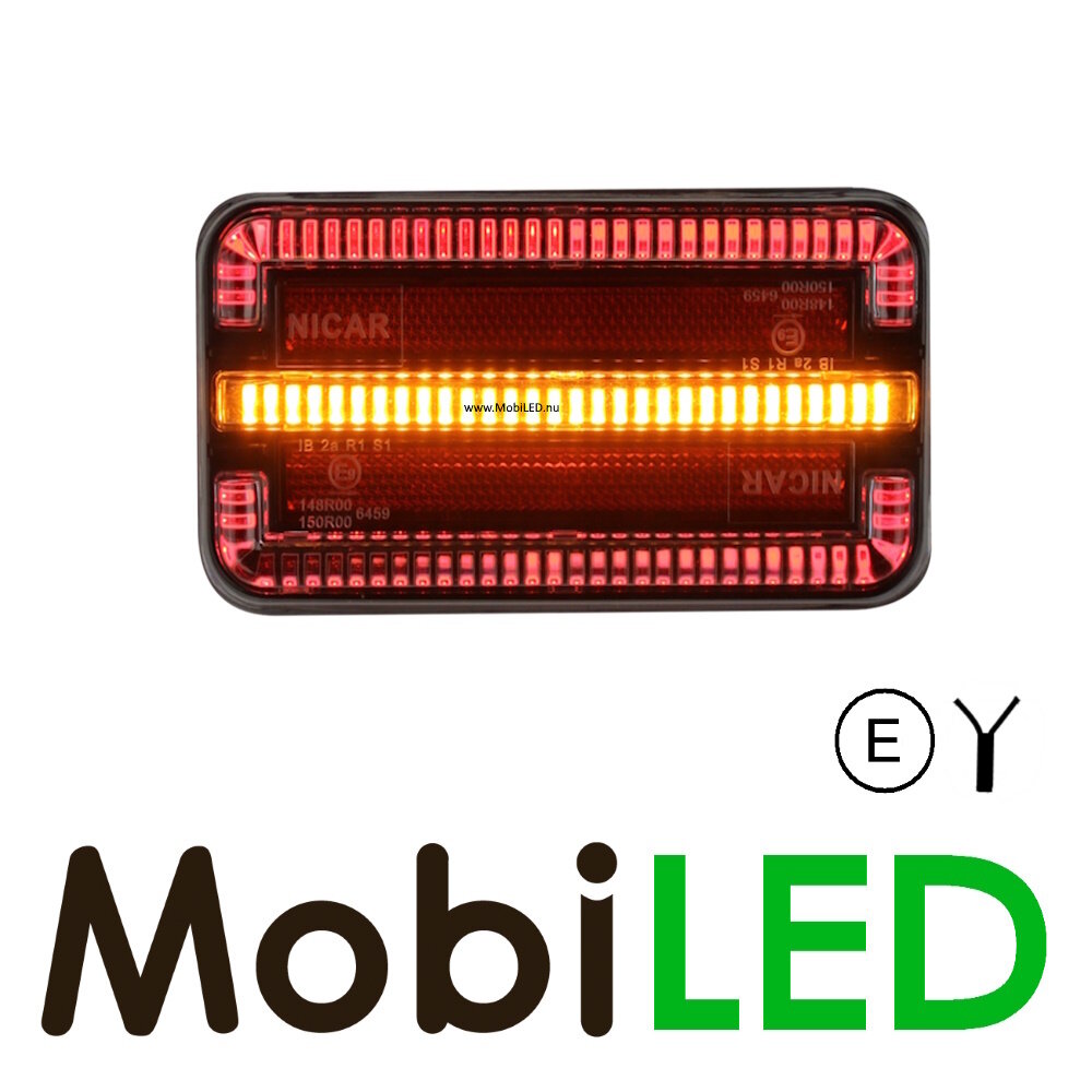 Rear light with 3 functions 12-24V E-mark