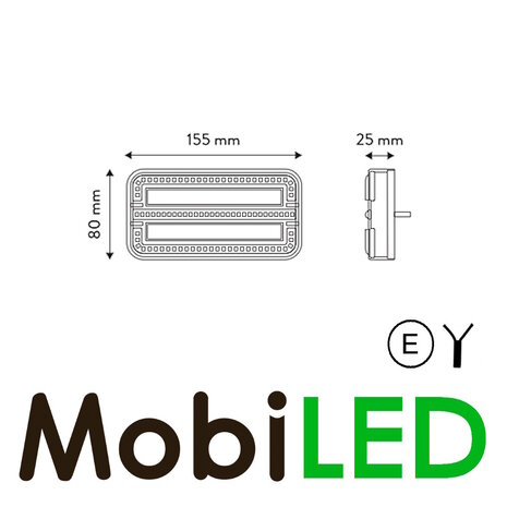 Rear light with 3 functions 12-24V E-mark