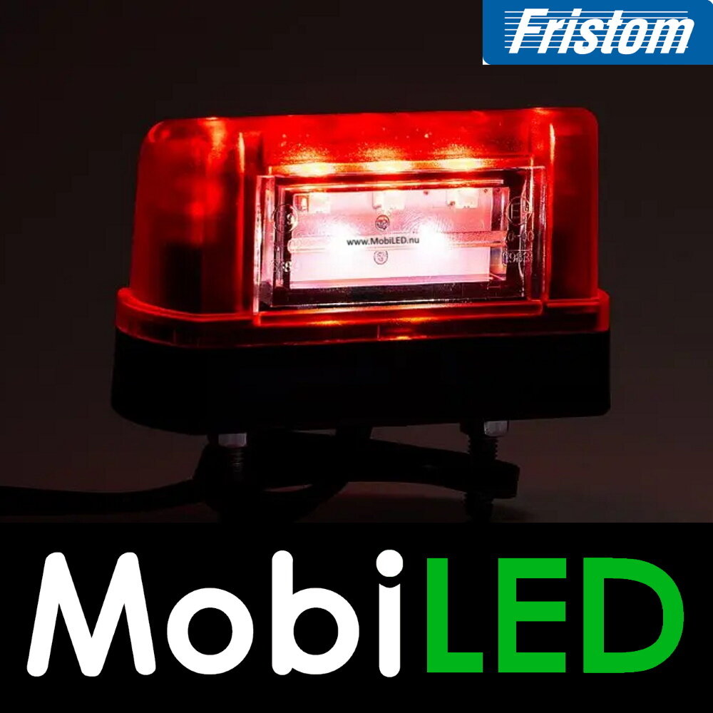 Fristom Éclairage de plaque d'immatriculation multifonctionnel grand E-mark 12-24 volts Fristom Éclairage de plaque d'immatriculation multifonctionnel grand E-mark 12-24 volts