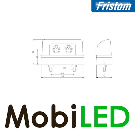 Fristom Multifunctionele Kentekenverlichting groot E-keur 12-24 volt Fristom Multifunctionele Kentekenverlichting groot E-keur 12-24 volt