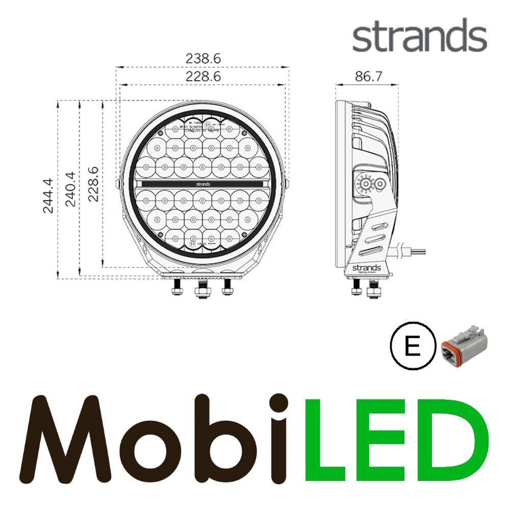 Strands Strands Siberia XP Driving Light geel/wit positielicht 9 inch E-keur