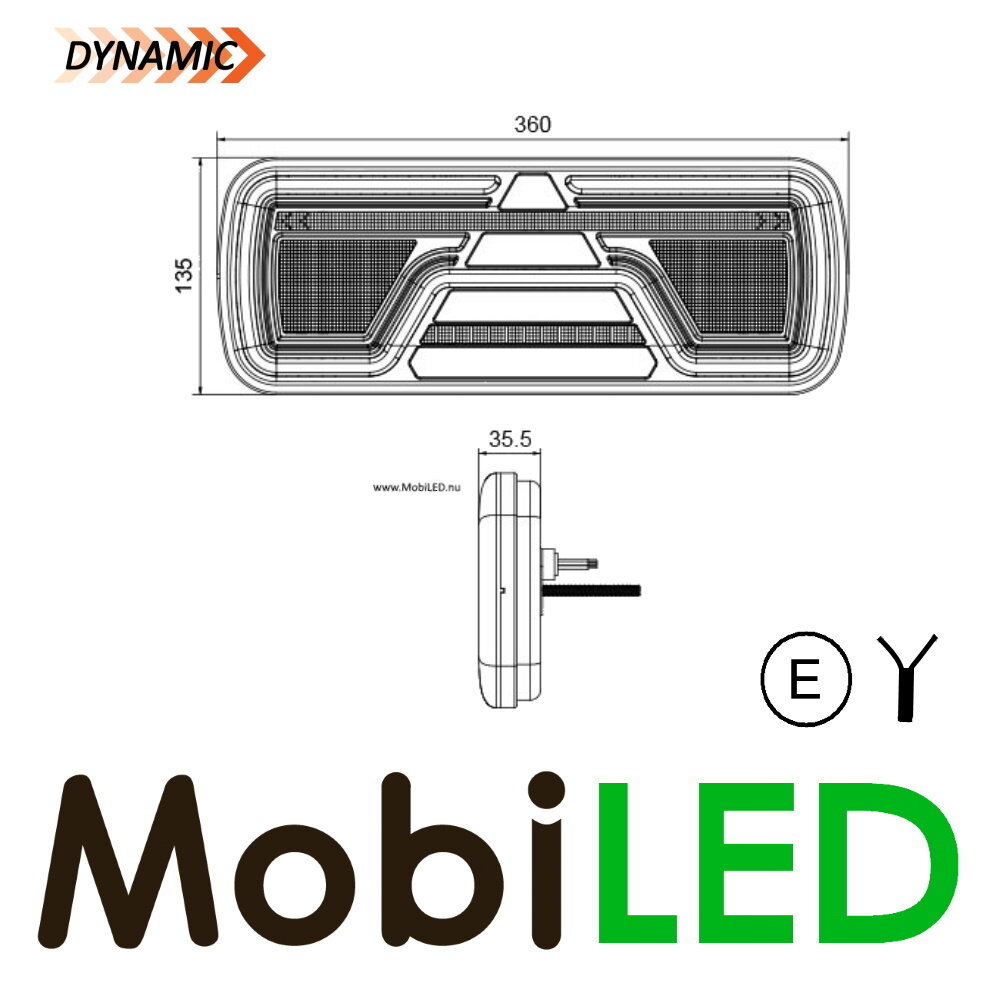 Rear light 5 functions dynamic left with reflector Rear light 5 functions dynamic left with reflector