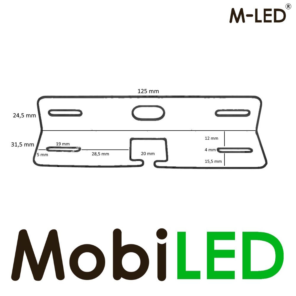 M-LED M-LED ABS Mounting bracket 125mm x 31.5mm