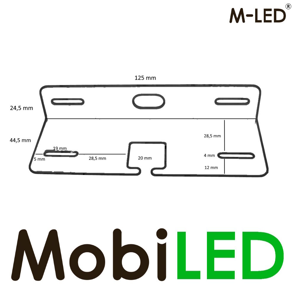 M-LED M-LED ABS Mounting bracket 125mm x 44.5mm