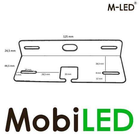 M-LED M-LED ABS Mounting bracket 125mm x 44.5mm