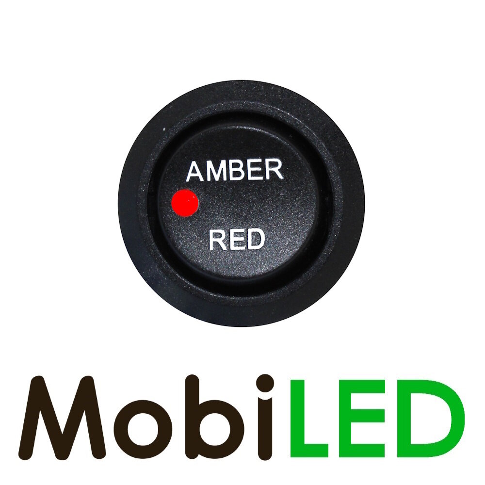 Rocker switch Amber-Off-Red 20A 14V