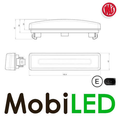 WAS Scania Neon Toplamp White with plug