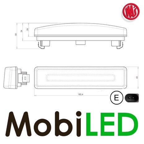 WAS Scania NEON look toplamp amber with plug